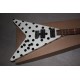 Custom Shop Randy Rhoads Polka Dot Flying V White & Black Dot Electric Guitar Floyd Rose Tremolo Blackback Headstock