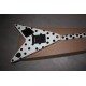 Custom Shop Randy Rhoads Polka Dot Flying V White & Black Dot Electric Guitar Floyd Rose Tremolo Blackback Headstock