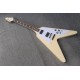 Custom Shop Flying V Cream Yellow Electric Guitar ABR-1 Bridge & Stop Bar Tailpiece, Little Block Inlay, Grover Tuners, Chrome Hardware