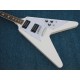 Custom Shop Flying V Alpine White Electric Guitar ABR-1 Bridge & Stop Bar Tailpiece, Little Block Inlay, Grover Tuners, Chrome Hardware