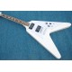 Custom Shop Flying V Alpine White Electric Guitar ABR-1 Bridge & Stop Bar Tailpiece, Little Block Inlay, Grover Tuners, Chrome Hardware