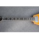 Custom Shop Yellow Flame Maple Top Flying V Electric Guitar Moderne Headstock, Abalone Inlay, Grover Tuners, Strings Thru Body Bridge