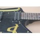 Super Rare Custom Shaped Gloss Black & Gold Carving Scroll Top Explorer Electric Guitar Gold Hardware