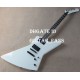 Heavy Metallic James Hetfield Gloss White Explorer Electric Guitar China Active EMG Pickups & 9V Battery Box, Dot Inlay, Black Hardware