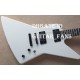 Heavy Metallic James Hetfield Gloss White Explorer Electric Guitar China Active EMG Pickups & 9V Battery Box, Dot Inlay, Black Hardware