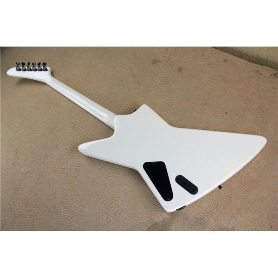 Super Rare Custom LTD replicatedJames Hetfield Metallica MX 250 Papa Het White Explorer Elctric Guitar Active EMG Pickups 9V battery box