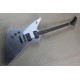 Custom Shop Dethklok Thunderhorse Left Handed Metallic Silver Explorer Electric Guitar Chrome Hardware White Pickguard Pearl Dot Inlay