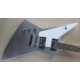 Custom Shop Dethklok Thunderhorse Left Handed Metallic Silver Explorer Electric Guitar Chrome Hardware White Pickguard Pearl Dot Inlay