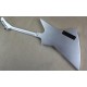 Custom Shop Dethklok Thunderhorse Left Handed Metallic Silver Explorer Electric Guitar Chrome Hardware White Pickguard Pearl Dot Inlay