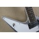 Custom Shop Dethklok Thunderhorse Left Handed Metallic Silver Explorer Electric Guitar Chrome Hardware White Pickguard Pearl Dot Inlay