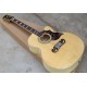 Custom 41 Inches Natural Spruce Top S.J.200 Electric Acoustic Guitar Fishman Pickups, White MOP Fingerboard Inlay, Gold Grover Tuners