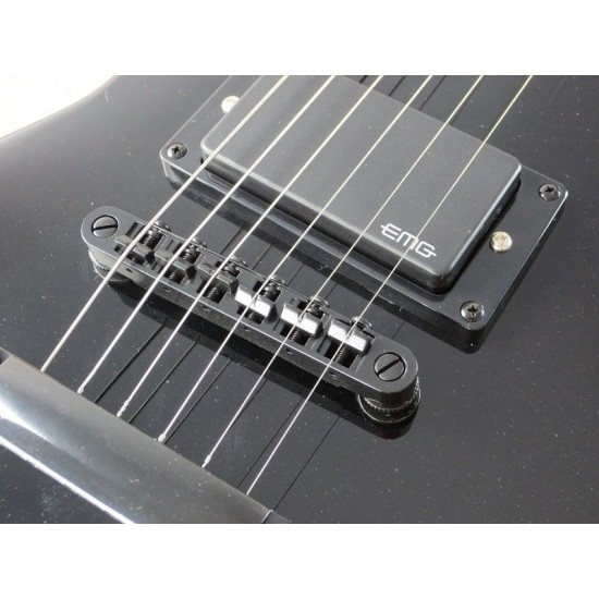 Rare Guitars James Hetfield Black Explorer Electric Guitar Man to Wolf MOP Fingerboard Inlay EMG Active Pickups Black Hardware