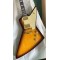 Custom Shop ES Shaped Vintage Sunburst Explorer Electric Guitar Black Back Plain Maple Top Gold Parts White Pickguard Gold Speed Knobs