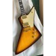 Custom Shop ES Shaped Vintage Sunburst Explorer Electric Guitar Black Back Plain Maple Top Gold Parts White Pickguard Gold Speed Knobs