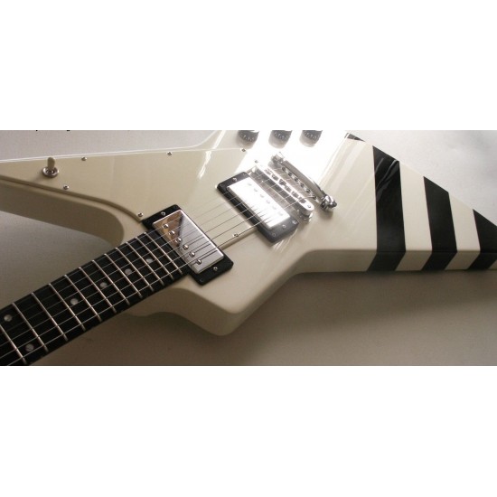 Custom Guitars Galleries Scorpions Matthias Jabs Style Explorer White Cream Electric Guitar Chrome Hardware, Dot inlay