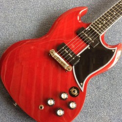 Custom Shop Pete Townsend Wine Cherry Red SG Electric Guitar Black P-90 Pickups, Wrap Around Bridge, Dot Inlay, Chrome Hardware