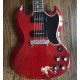 1965 Hard Rock Black Sabbath Tony Iommi Signed Legendary Vintage Cheery Red SG Monkey Electric Guitar Black P 90 Pickups, Wrap Around Bridge