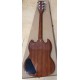 Custom Double Cutaway Brown Amber Flame Maple Top SG Electric Guitar One Piece Mahogany Body, Pearl Trapezoid Inlay, Split Diamond Logo