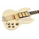 Custom Shop 1968 SG Custom Polaris White Double Cutaway Electric Guitar Long Version Maestro Vibrola Gold Tremolo Birdge 3 Pickups