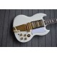 Custom Shop 1968 SG Custom Polaris White Double Cutaway Electric Guitar Long Version Maestro Vibrola Gold Tremolo Birdge 3 Pickups