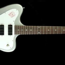 Custom Shop Vintage Non Reverse Fire Thunderbird Silver Electric Guitar White Pickguard 3 Pickups Chrome Hardware Rosewood Fingerboard