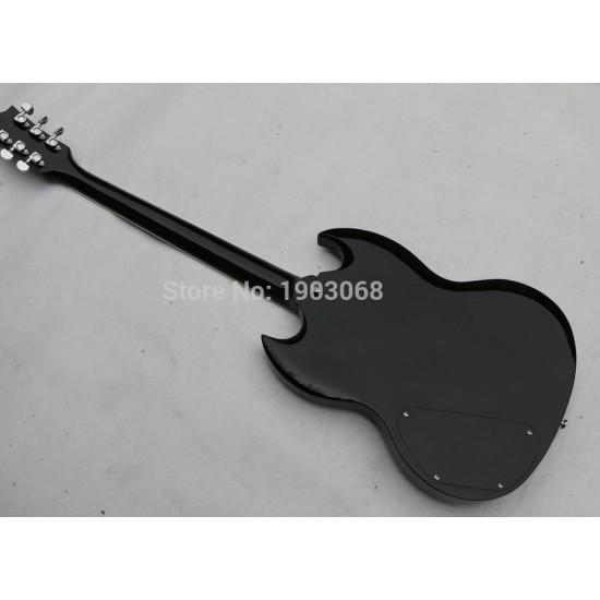 Top Quality Custom 24 frets Ebony Fretboard Guitar Tony Iommi Signature SG Electric Guitar Black Lacquer