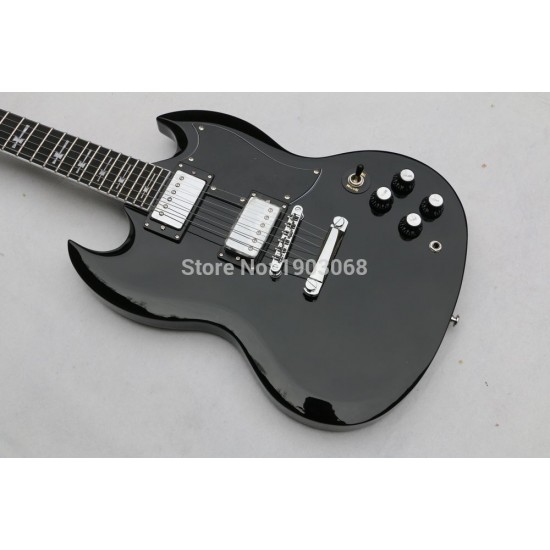 Top Quality Custom 24 frets Ebony Fretboard Guitar Tony Iommi Signature SG Electric Guitar Black Lacquer