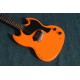 Custom Shop 1968 Heavy Relic Worn SG Double Cutaway Orange Electric Guitar Black P90 Pickup Black Pickguard One Piece Bridge Tailpiece