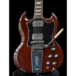 Rare Angus Young Wine Cherry Red SG Electric Guitar Engraved Lyre Vibrola Maestro tremolo & Whammy Bar, ABR-1 bridge, Pearl trapezoid inlay