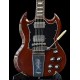 Rare Angus Young Wine Cherry Red SG Electric Guitar Engraved Lyre Vibrola Maestro tremolo & Whammy Bar, ABR-1 bridge, Pearl trapezoid inlay