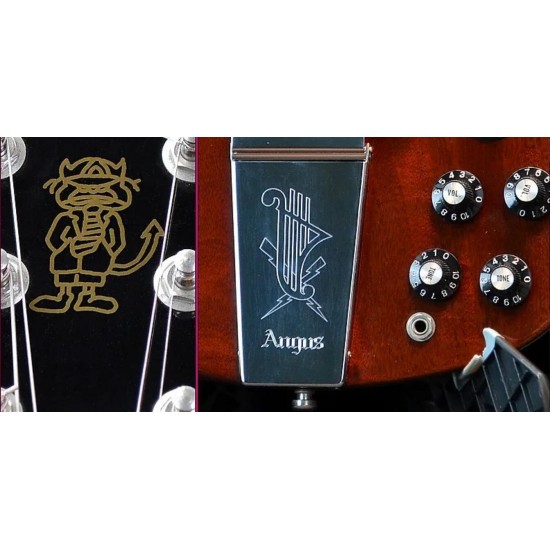 Rare Angus Young Wine Cherry Red SG Electric Guitar Engraved Lyre Vibrola Maestro tremolo & Whammy Bar, ABR-1 bridge, Pearl trapezoid inlay