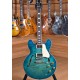 2018 Memphis 335 Semi Hollow Figured Aquamarine Jazz Electric Guitar Flame Maple Top & Side & Back, Little Pin ABR-1 Bridge, Chrome Hardware