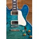 2018 Memphis 335 Semi Hollow Figured Aquamarine Jazz Electric Guitar Flame Maple Top & Side & Back, Little Pin ABR-1 Bridge, Chrome Hardware