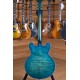 2018 Memphis 335 Semi Hollow Figured Aquamarine Jazz Electric Guitar Flame Maple Top & Side & Back, Little Pin ABR-1 Bridge, Chrome Hardware