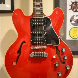 Custom Shop Alvin Lee Guitar Big Red 335 Semi Hollow Body Electric Guitar Block inlay 60s Neck, HSH Pickup, TP-6 Tailpiece, ABR-1 Bridge