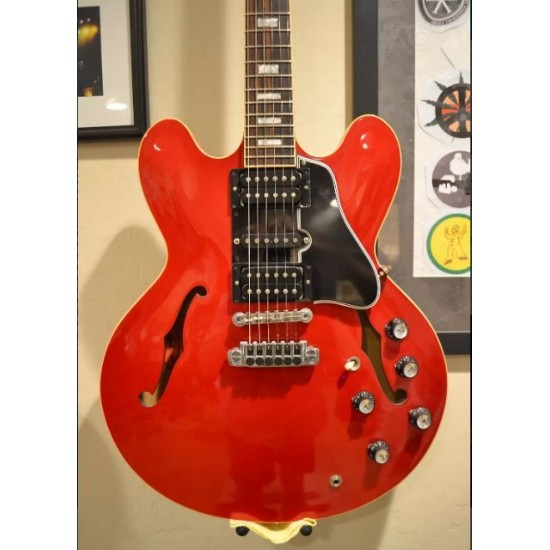 Custom Shop Alvin Lee Guitar Big Red 335 Semi Hollow Body Electric Guitar Block inlay 60s Neck, HSH Pickup, TP-6 Tailpiece, ABR-1 Bridge