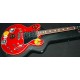 Custom Shop Alvin Lee Semi Hollow Body Big Red 335 Jazz Electric Guitar Multi Stickers Top, Small Block Inlay, 60s Neck, HSH Pickup, 5 Knobs