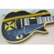 Custom Aged James Hetfield Metallic Iron Cross Classic Relic Black & Yellow Electric Guitar Ebony Fingerboard EMG Pickups Gold Hardware