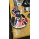 Custom Shop ZAKK WYLDE 04 REBEL FLAG Heavy Relic Fire Burn Electric Guitar Copy EMG Active Pickups & 9V Battery Box, Gold Hardware