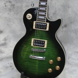 Custom 1958 Slash Signed 2017 Limited Edition Anaconda Burst Flame Top Green Electric Guitar Dark Brown Back, Little Pin Tone Pro Bridge