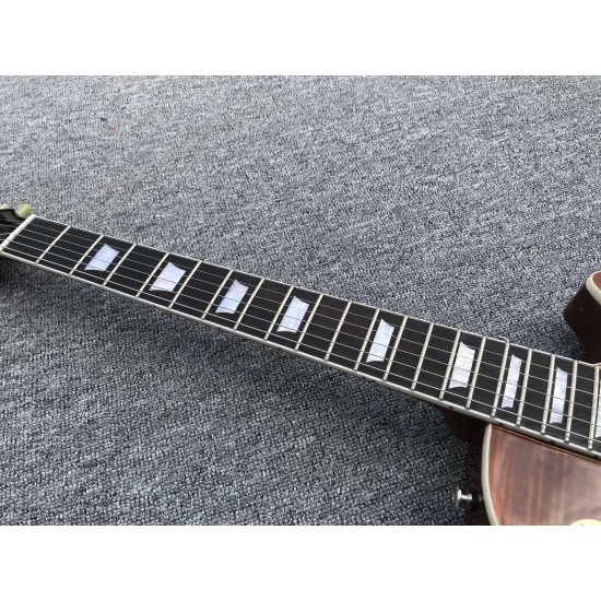 1959 59 Reissue VOS Dark Tobacco Sunburst Tiger Flame Maple Top Electric Guitar One Piece Mahogany Body & Neck, Fatter Neck, Tulip Tuners