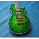 Custom Ace Frehley Signature Green Quilted Maple Top Electric Guitar 3 Humbucker Pickups, Lightening Bolt Inlay, Grover Tuner, Gold Hardware