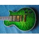 Custom Ace Frehley Signature Green Quilted Maple Top Electric Guitar 3 Humbucker Pickups, Lightening Bolt Inlay, Grover Tuner, Gold Hardware