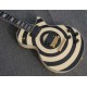 Custom Shop Zakk Wylde bullseye Cream & Black Electric Guitar Mahogany Body & Neck, Copy EMG Passive Pickups, Split Diamond Headstock Logo