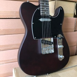 Paul Waller George Harrison Tribute Matte Brown Tele Electric Guitar 3 Saddle bridge, Black Pickguard