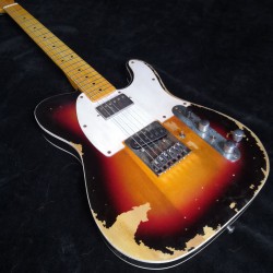 Rare Master built Andy Summers Tribute Heavy Relic Vintage Sunburst Tele TL Electric Guitar Active Wires, Boost Tuner H Switch to S Pickup