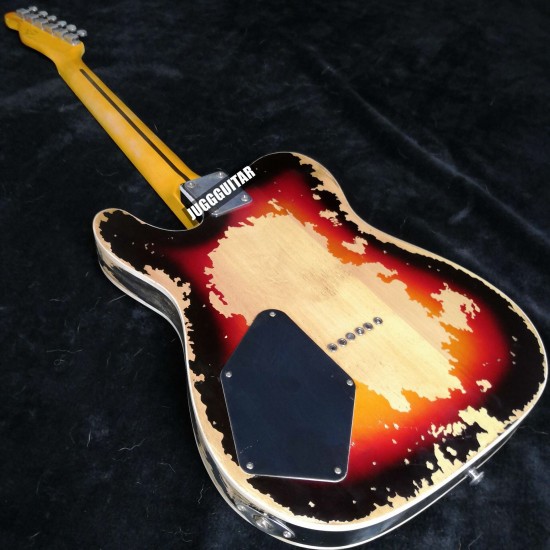 Rare Master built Andy Summers Tribute Heavy Relic Vintage Sunburst Tele TL Electric Guitar Active Wires, Boost Tuner H Switch to S Pickup