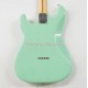 Custom TomDelonge Strat Surf Green Electric Guitar Special Inlay, Big Headstock, White Pearl Pickguard, Engraved Neck Plate, Vintage Tuners, Tremolo Bridge