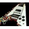 Collector Jimi Hendrix Psychedelic Hand Painted Flying V Electric Guitar Maestro Vibrato Tailpiece, Chrome Hardware, Tuilp Tuners, Dot Inlay, White Pickguard