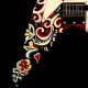 Collector Jimi Hendrix Psychedelic Hand Painted Flying V Electric Guitar Maestro Vibrato Tailpiece, Chrome Hardware, Tuilp Tuners, Dot Inlay, White Pickguard